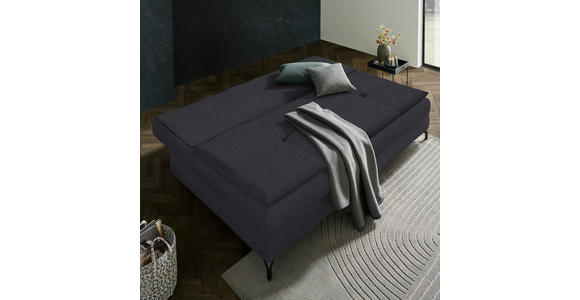 SCHLAFSOFA in Webstoff Dunkelgrau - Dunkelgrau/Schwarz, MODERN, Textil/Metall (208/73/92/102cm) - Novel