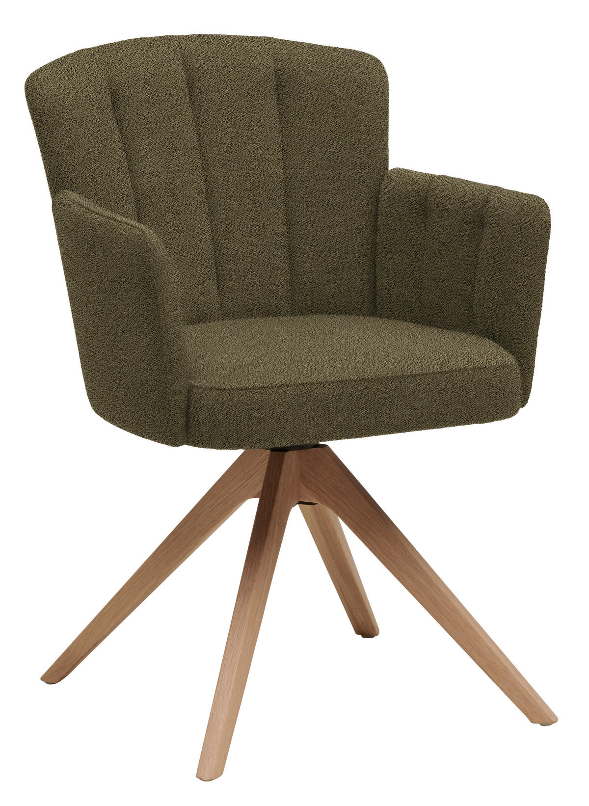 ARMLEHNSTUHL in Holz, Textil Olivgrün, Wildeiche  - Wildeiche/Olivgrün, Design, Holz/Textil (58/83/62cm) - Venjakob