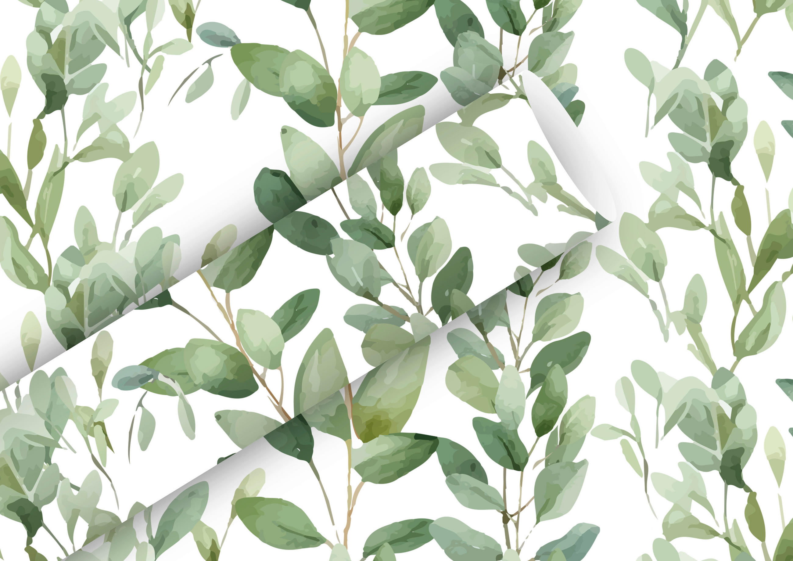 GESCHENKPAPIER  - Salbeigrün, Basics, Papier (4/70/4cm)