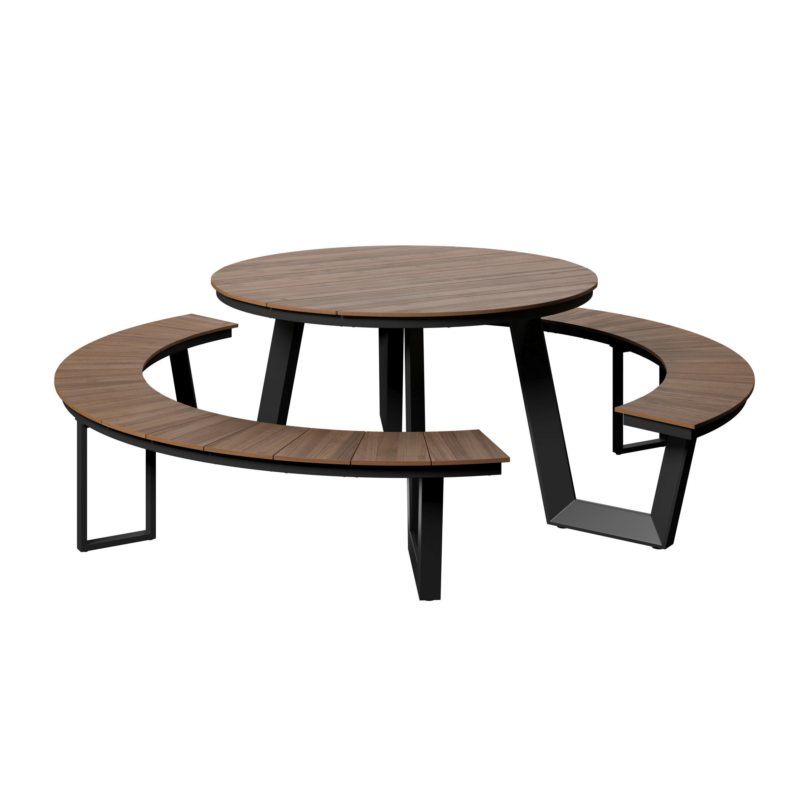 GARTENTISCHGRUPPE  - Anthrazit/Teakfarben, MODERN, Kunststoff/Metall (239/75cm) - Ambia Garden