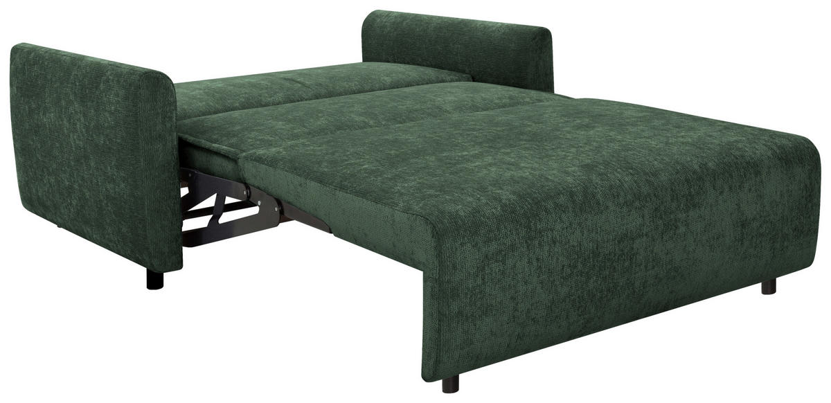 SCHLAFSOFA  in Chenille Waldgrün  - Waldgrün/Schwarz, KONVENTIONELL, Kunststoff/Textil (161/90/108cm) - Carryhome