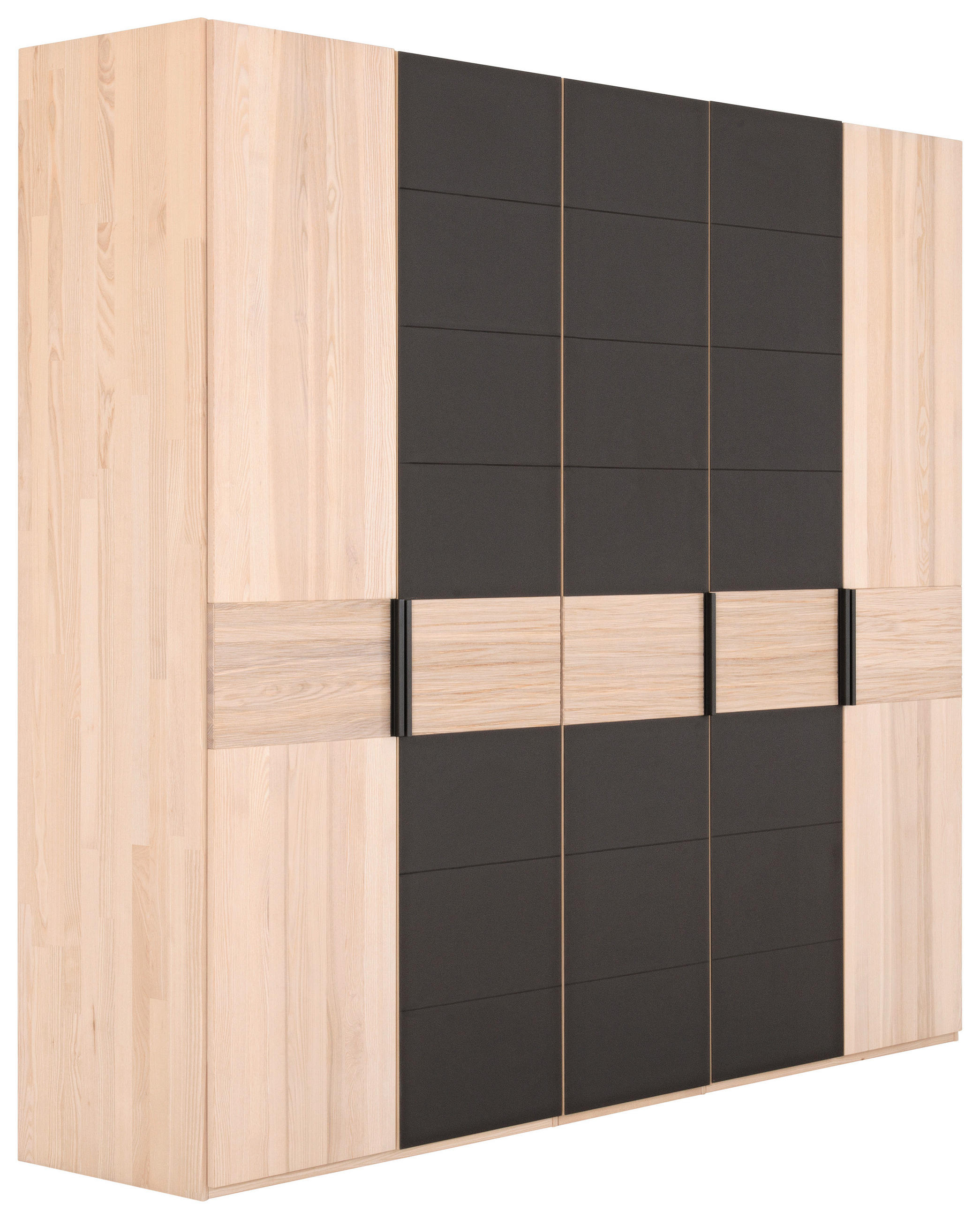 KLEIDERSCHRANK in Eschefarben, Dunkelbraun - Dunkelbraun/Eschefarben, Design, Glas/Holz (249,6/224,6/57cm) - Valdera