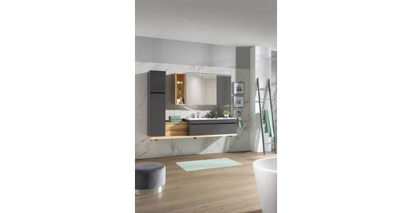 BADEZIMMER in 207 cm - Graubraun/Eschefarben, MODERN, Glas/Holz (207cm) - Novel