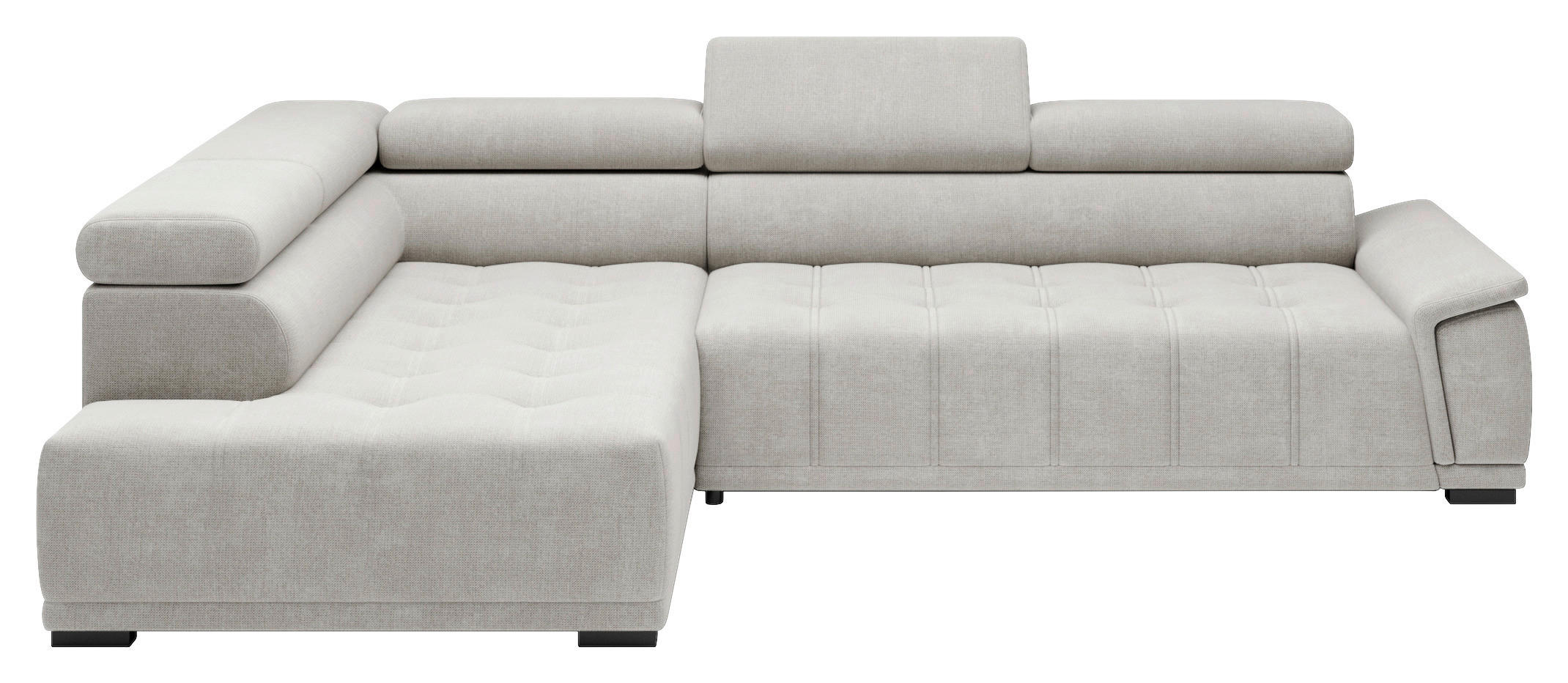 HÖRNSOFFA i chenille, vävt tyg gråvit  - gråvit/svart, Modern, textil/plast (206/283cm) - MID.YOU