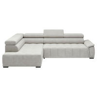 HÖRNSOFFA i chenille, vävt tyg gråvit  - gråvit/svart, Modern, textil/plast (206/283cm) - MID.YOU