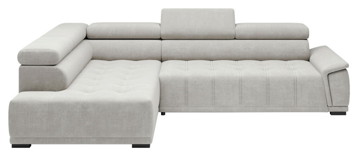 HÖRNSOFFA i chenille, vävt tyg gråvit  - gråvit/svart, Modern, textil/plast (206/283cm) - MID.YOU