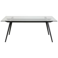 STOL ZA BLAGOVAONICU  crna  metal, staklo      - crna, Design, staklo/metal (180/90/75cm) - MID.YOU