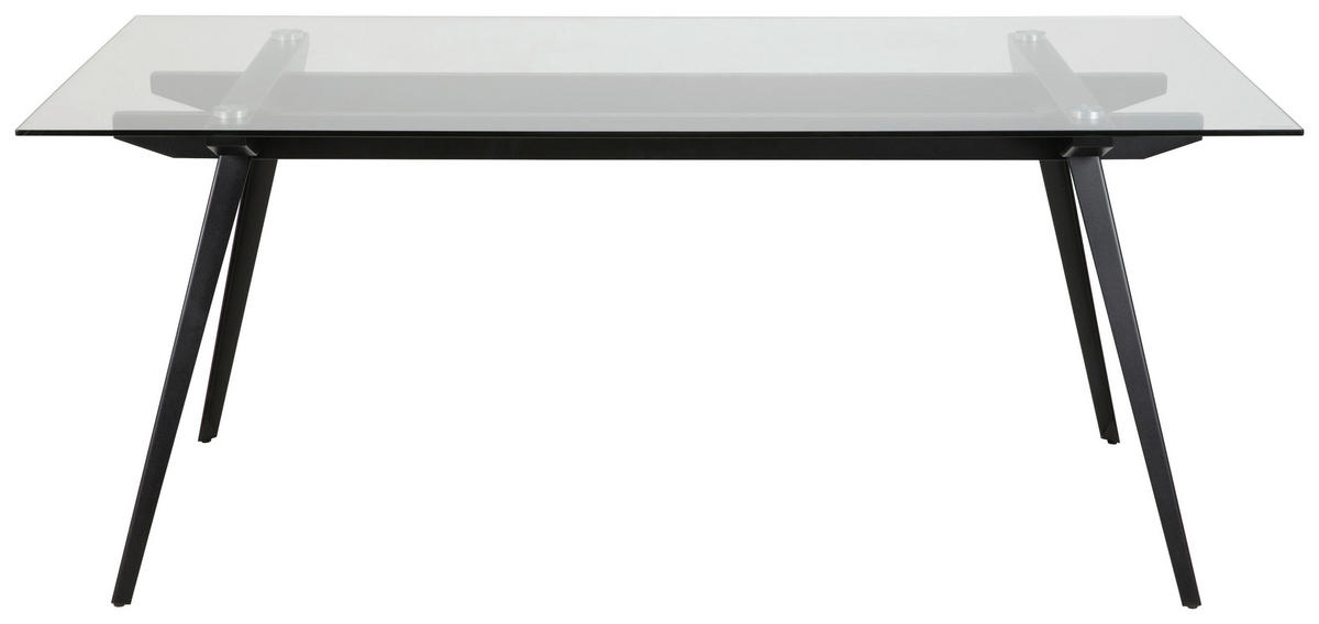 STOL ZA BLAGOVAONICU  crna  metal, staklo      - crna, Design, staklo/metal (180/90/75cm) - MID.YOU