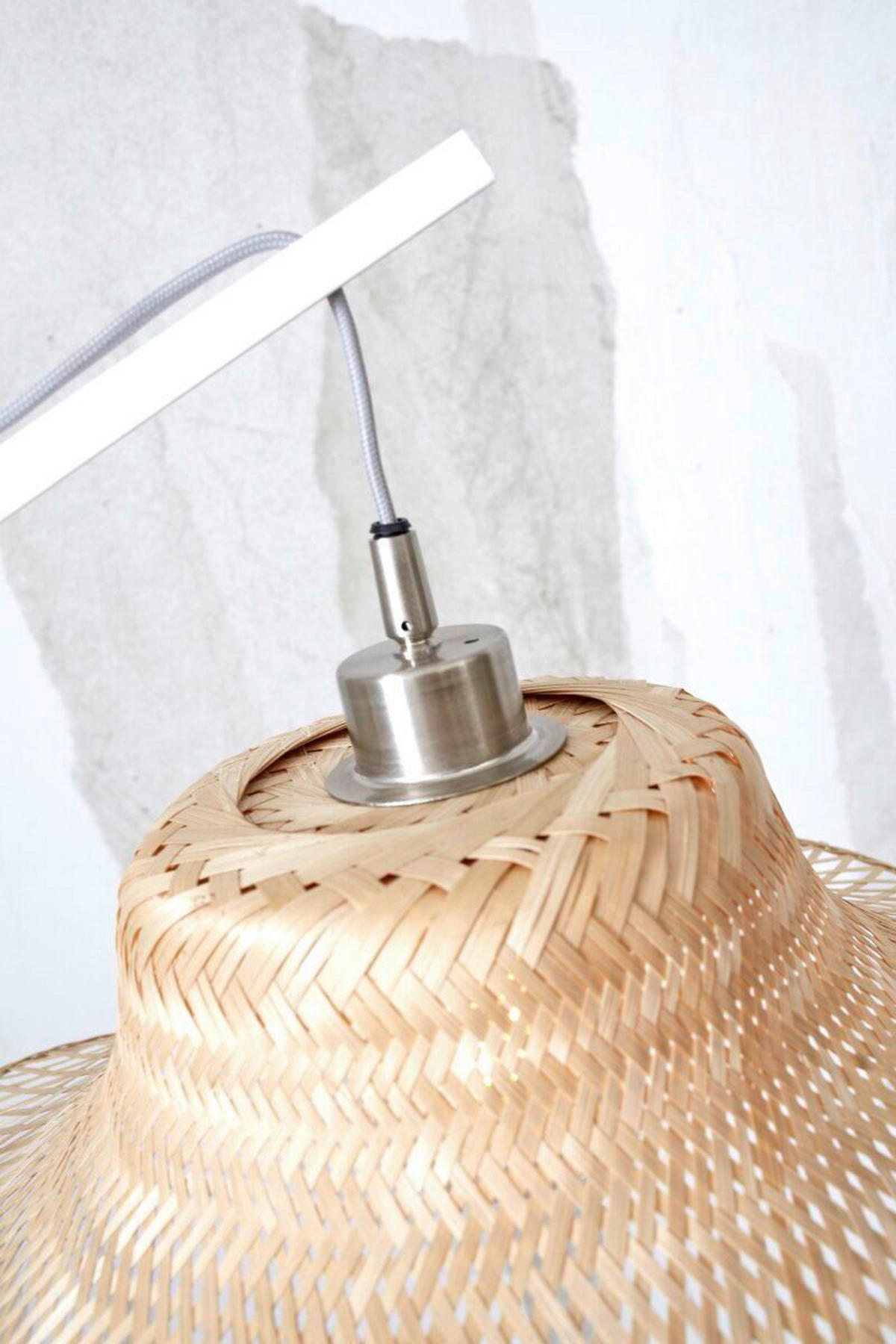 STOJACÍ LAMPA, 65/83/176 cm - bílá/přírodní barvy, Trend (65/83/176cm) - Good & Mojo