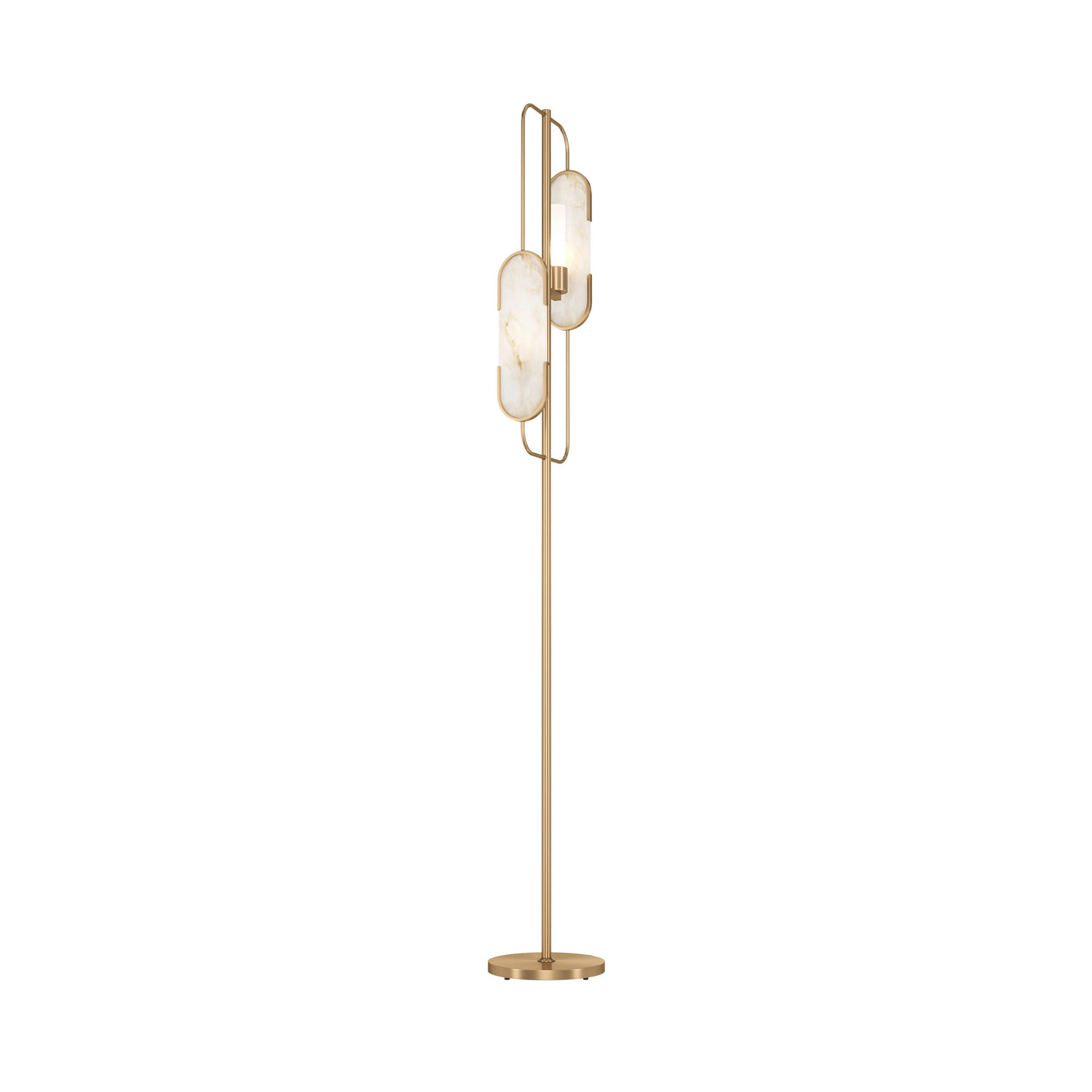 STEHLEUCHTE Modern 23/160 cm Modern  - Goldfarben/Weiß, Trend, Stein/Metall (23/160cm) - MAYTONI