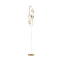 STEHLEUCHTE Modern 23/160 cm Modern  - Goldfarben/Weiß, Trend, Stein/Metall (23/160cm) - MAYTONI