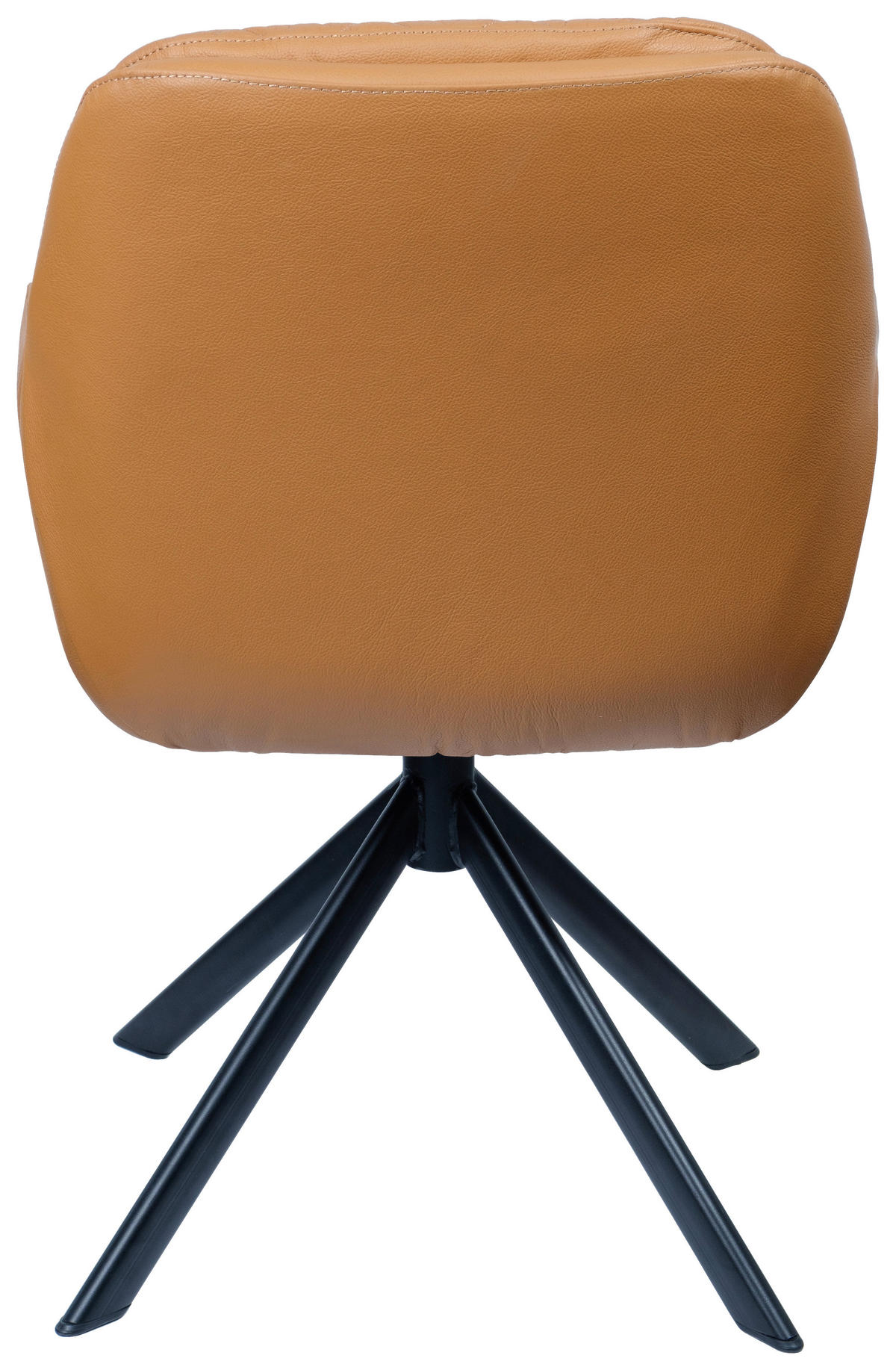 ARMLEHNSTUHL  in Echtleder naturbelassen  - Cognac/Schwarz, Design, Leder/Metall (59,5/87,5/69cm) - Moderano