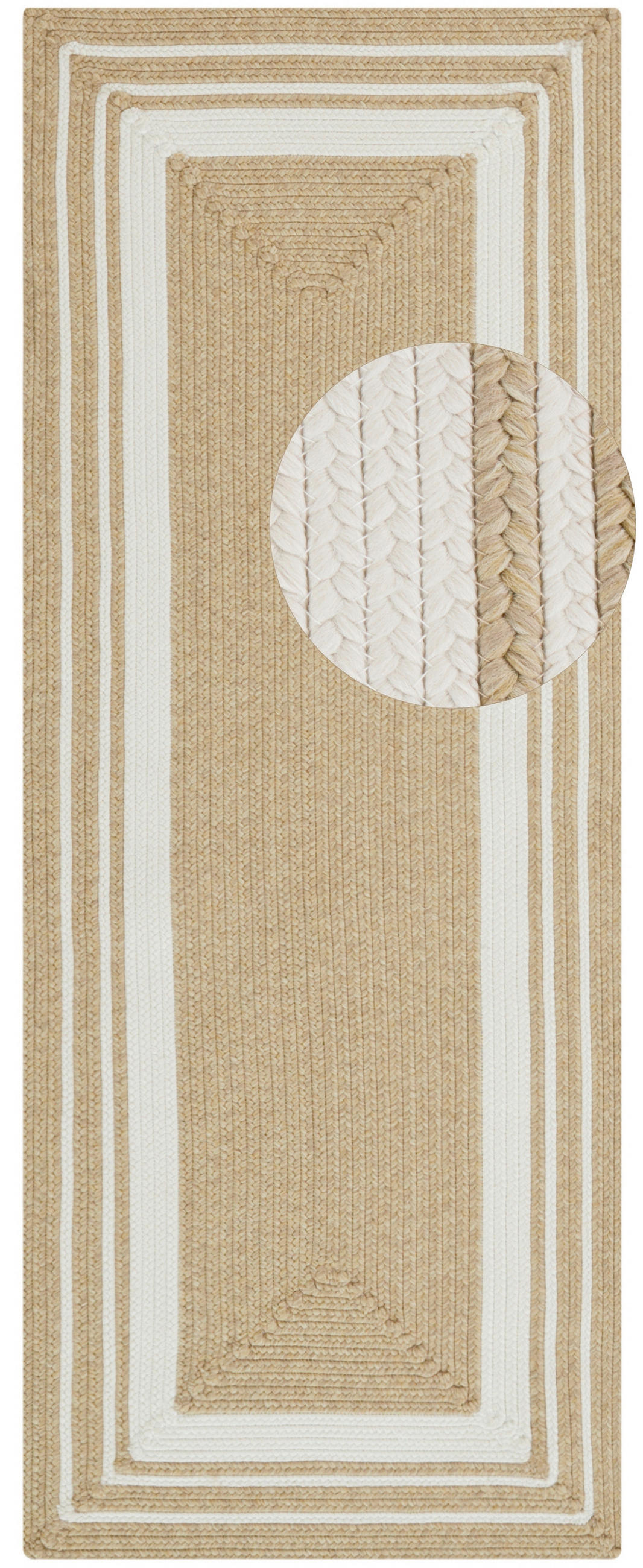 LÄUFER 80/200 cm Braided  - Beige/Creme, Design, Kunststoff (80/200cm)