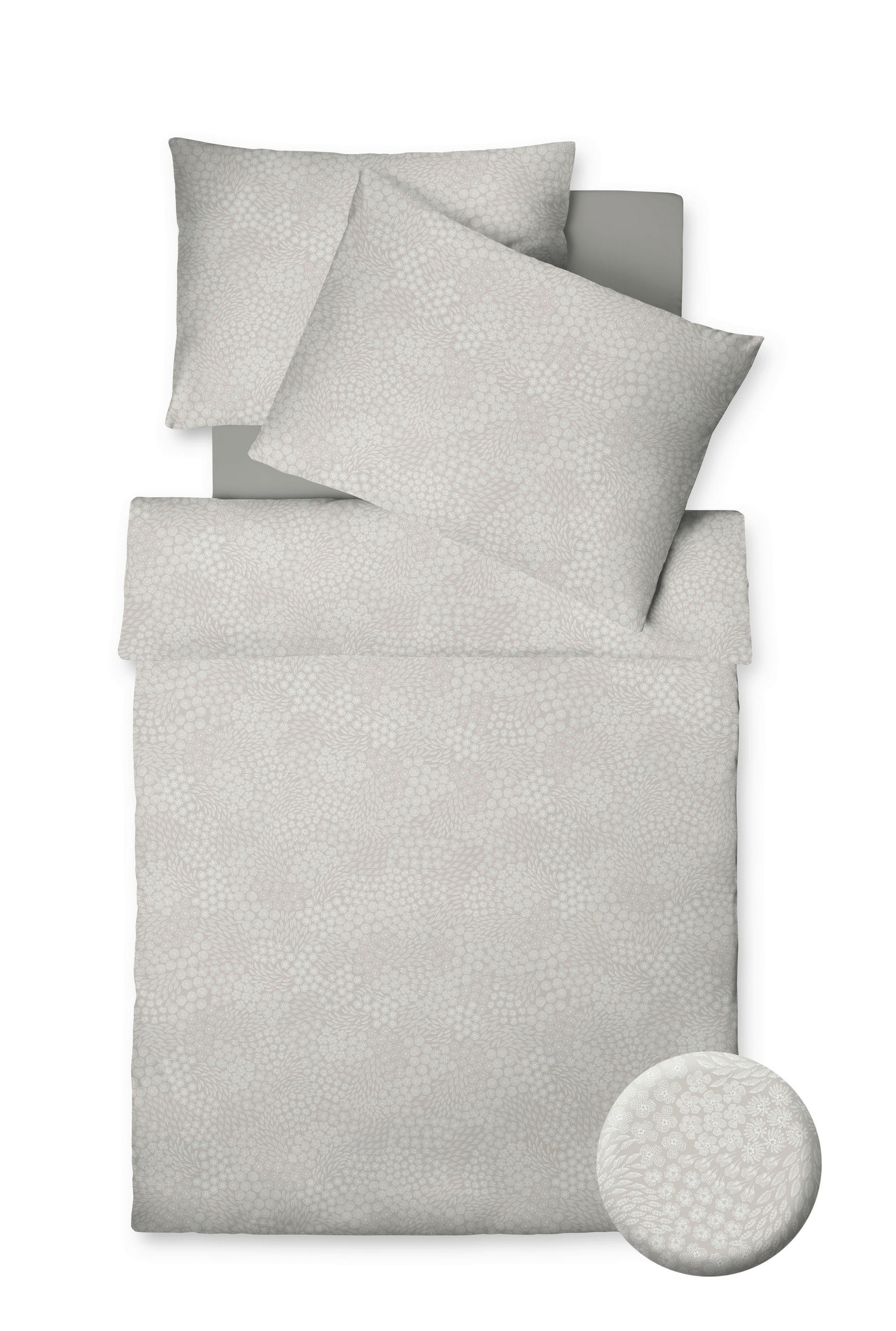 POSTELJNINA DREAM DELUXE 140/200 cm žamet bela, peščene barve  - bela/peščene barve, Konvencionalno, tekstil (140/200cm) - Fleuresse