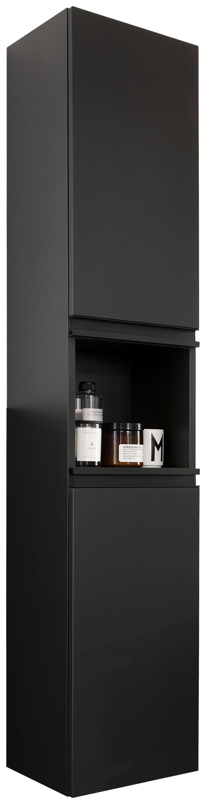 HOCHSCHRANK 30/163/30 cm  - Anthrazit/Schwarz, Design, Glas/Holzwerkstoff (30/163/30cm) - Schöner Wohnen