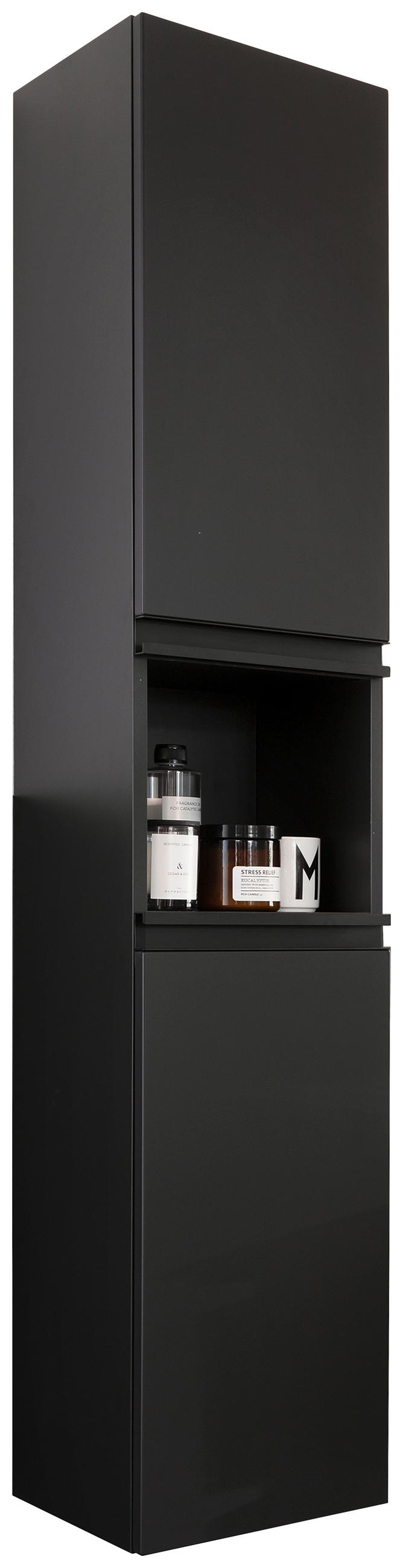 HOCHSCHRANK 30/163/30 cm  - Anthrazit/Schwarz, Design, Glas/Holzwerkstoff (30/163/30cm) - Schöner Wohnen