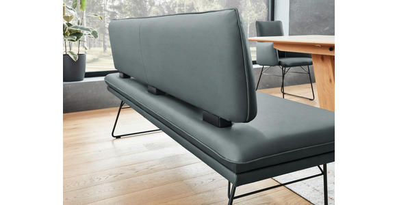 SITZBANK in Metall, Textil Schwarz, Graublau  - Graublau/Schwarz, Design, Textil/Metall (195/91/65cm) - Dieter Knoll