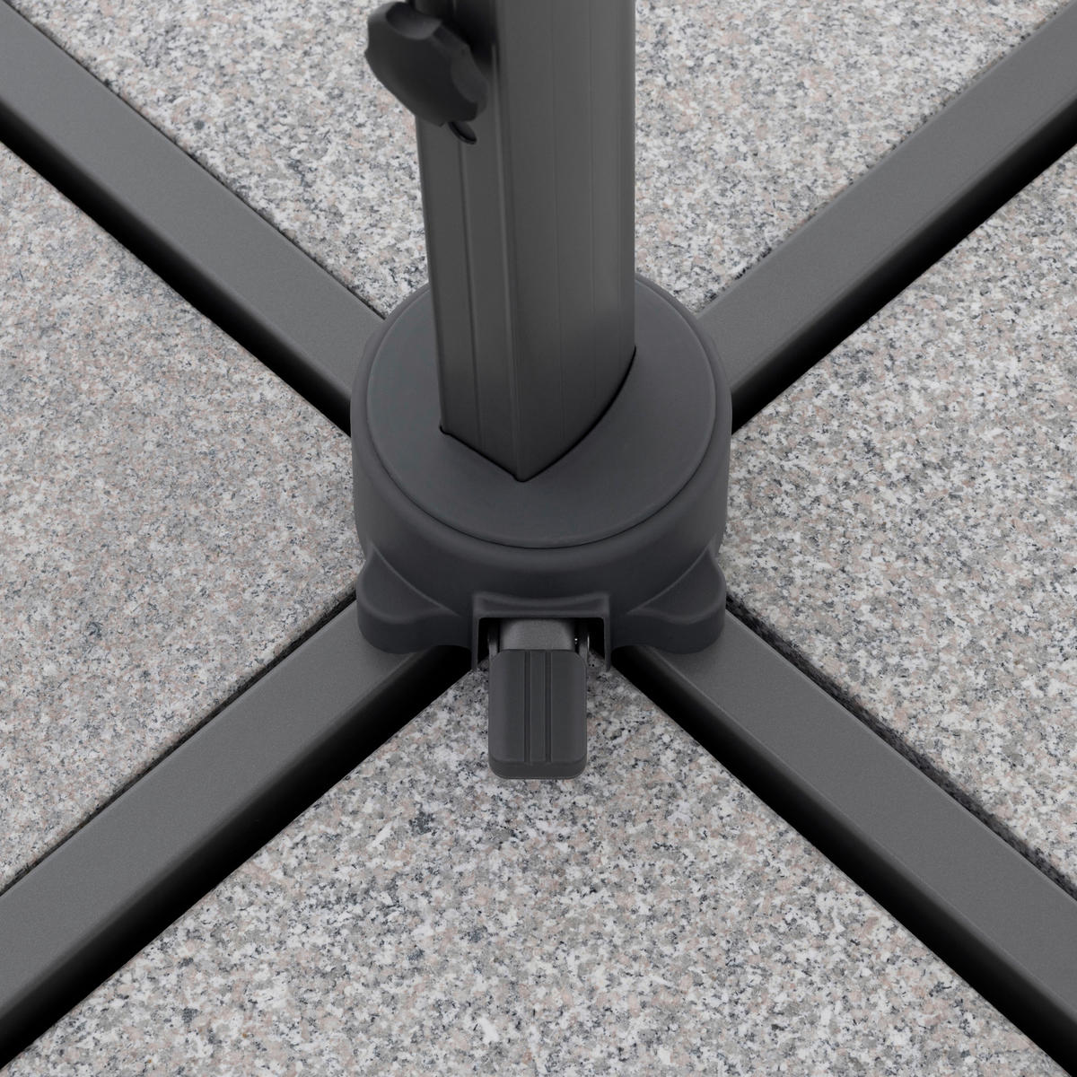 AMPELSCHIRM  300/300 cm  - Anthrazit/Hellgrau, Design, Textil/Metall (300/300cm) - Amatio