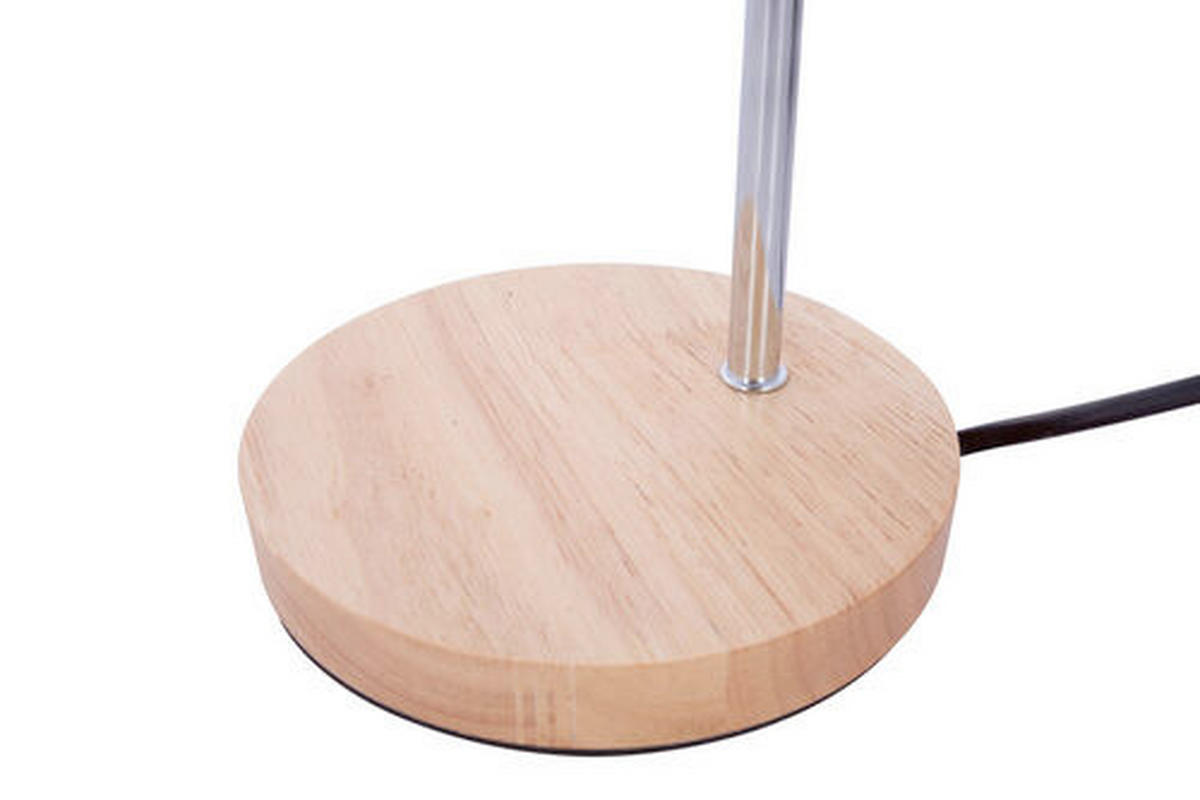 TISCHLEUCHTE - Chromfarben, Trend, Holz/Metall (15/47/15cm) - Kayoom