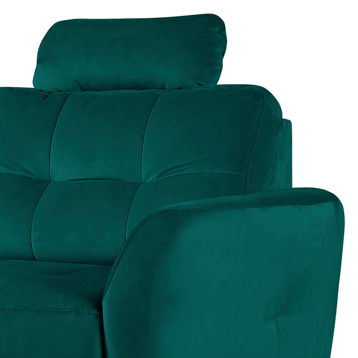 ECKSOFA Petrol Samt  - Buchefarben/Petrol, Design, Holz/Textil (168/238cm) - Livetastic