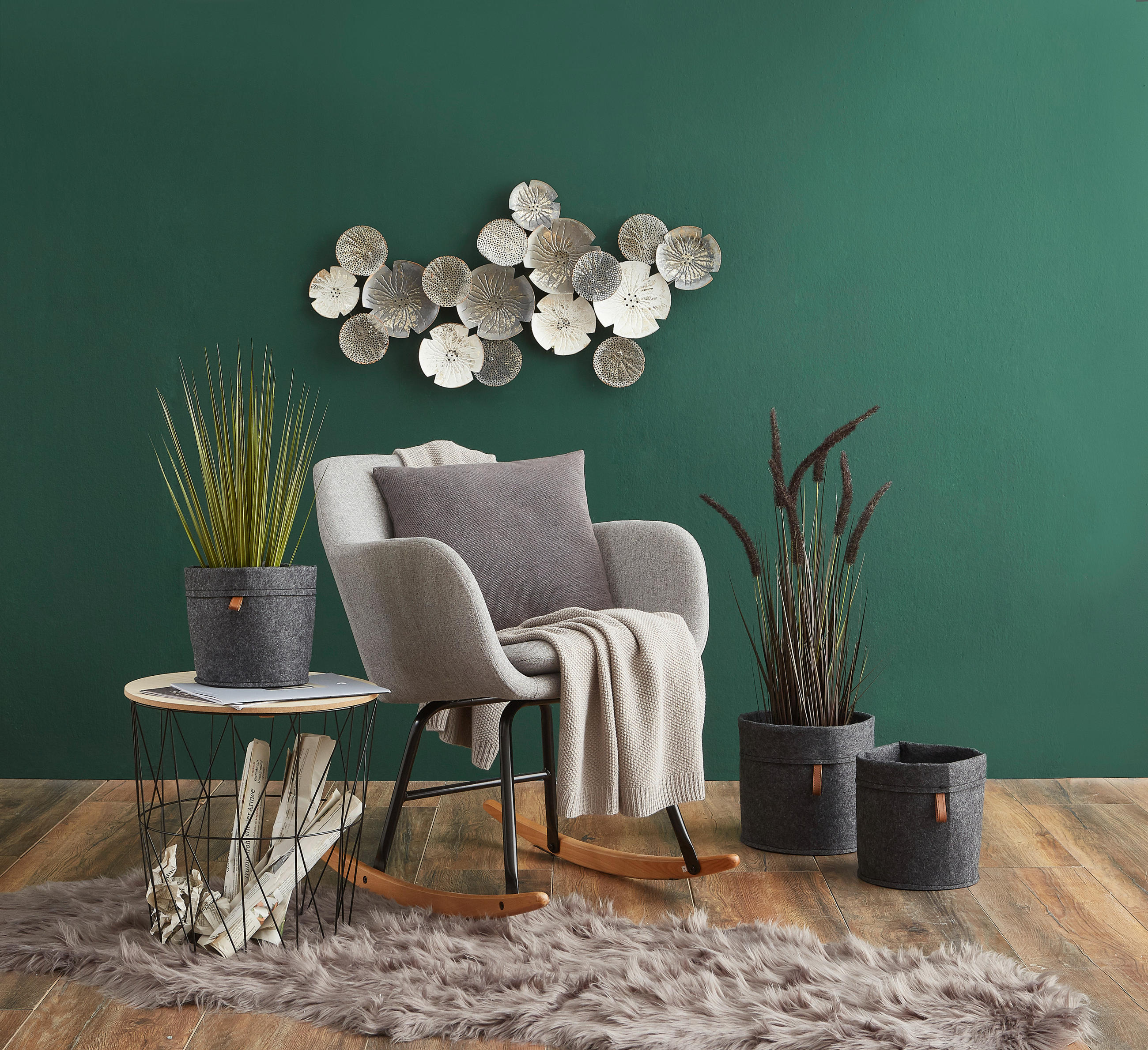 PRÍRUČNÝ STOLÍK, prírodné farby, čierna - prírodné farby/čierna, Design, kov/drevo (40/40/41cm) - Ambia Home