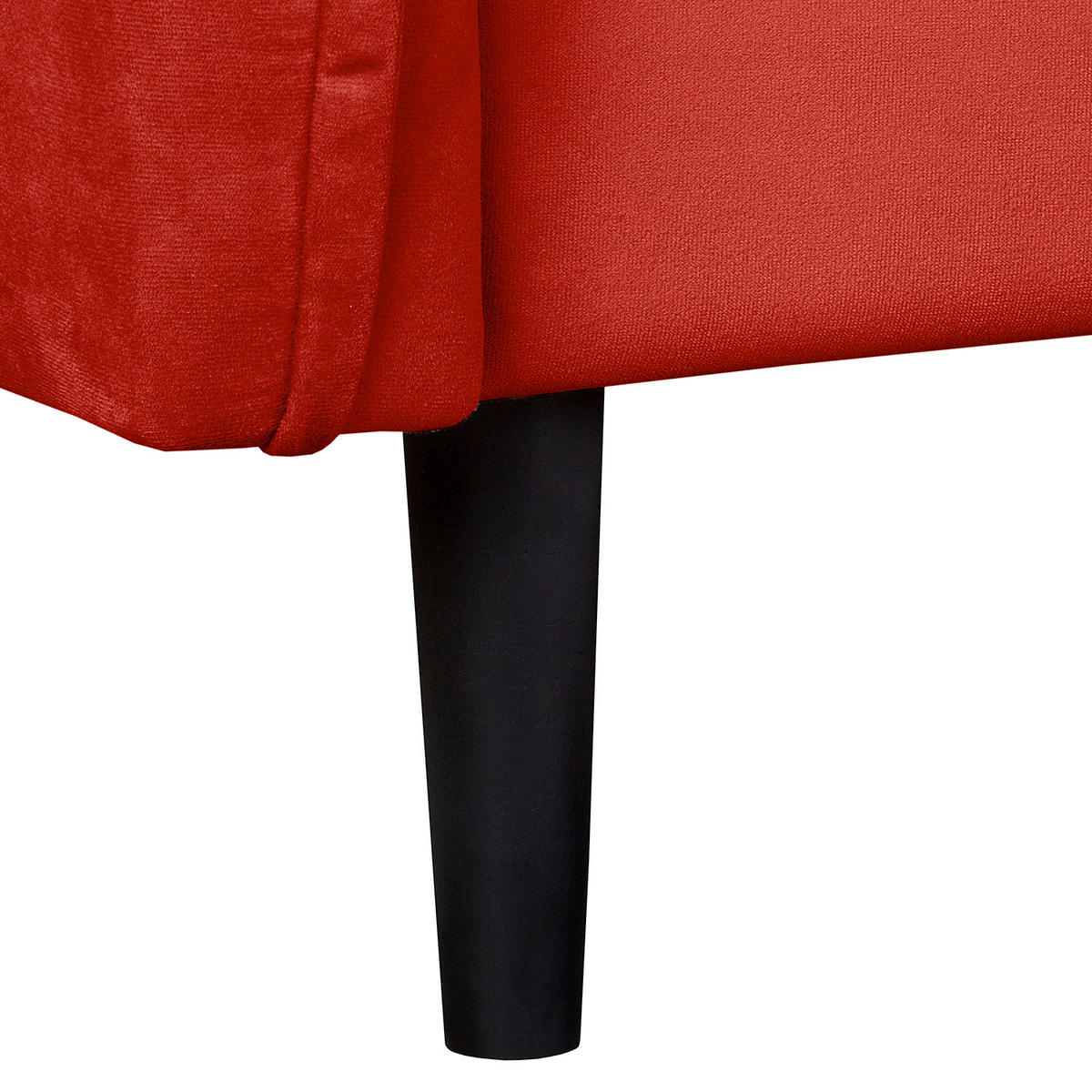 2-SITZER-SOFA Samt Rot  - Rot/Schwarz, Design, Holz/Textil (138/86/100cm) - P & B