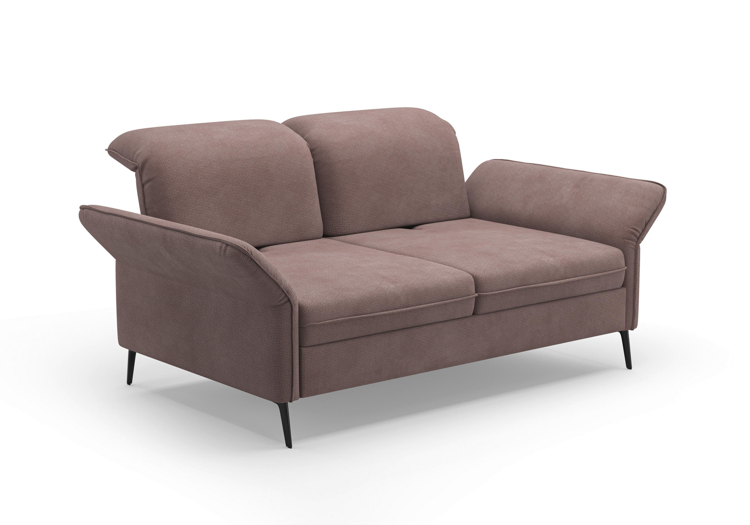 3-SITZER-SOFA Flachgewebe Taupe  - Taupe/Schwarz, KONVENTIONELL, Textil/Metall (199/92/123cm) - Sit & More