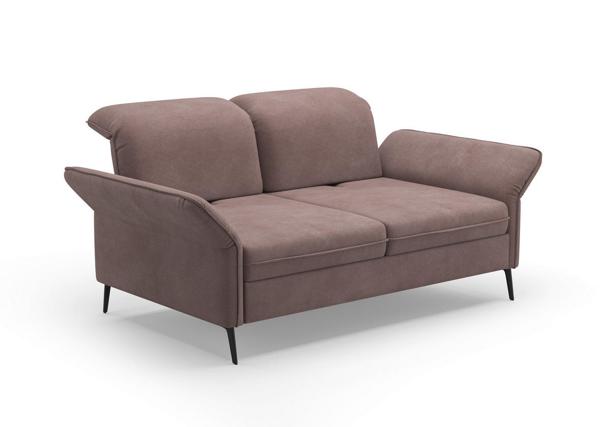 2,5-SITZER in Flachgewebe Taupe  - Taupe/Schwarz, KONVENTIONELL, Textil/Metall (189/92/123cm) - Sit & More