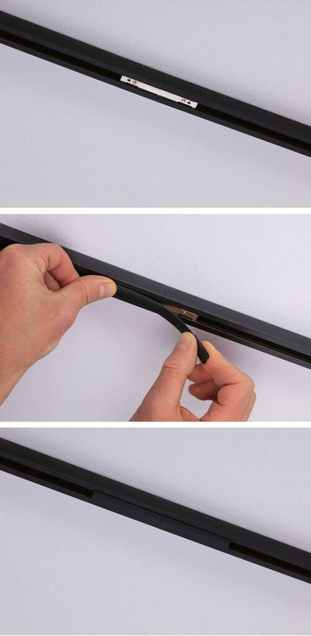 SCHIENENSYSTEM-ABDECKSCHIENE URail 12,5/0,5 cm   - Transparent/Schwarz, Basics, Kunststoff (12,5/0,5cm) - Paulmann