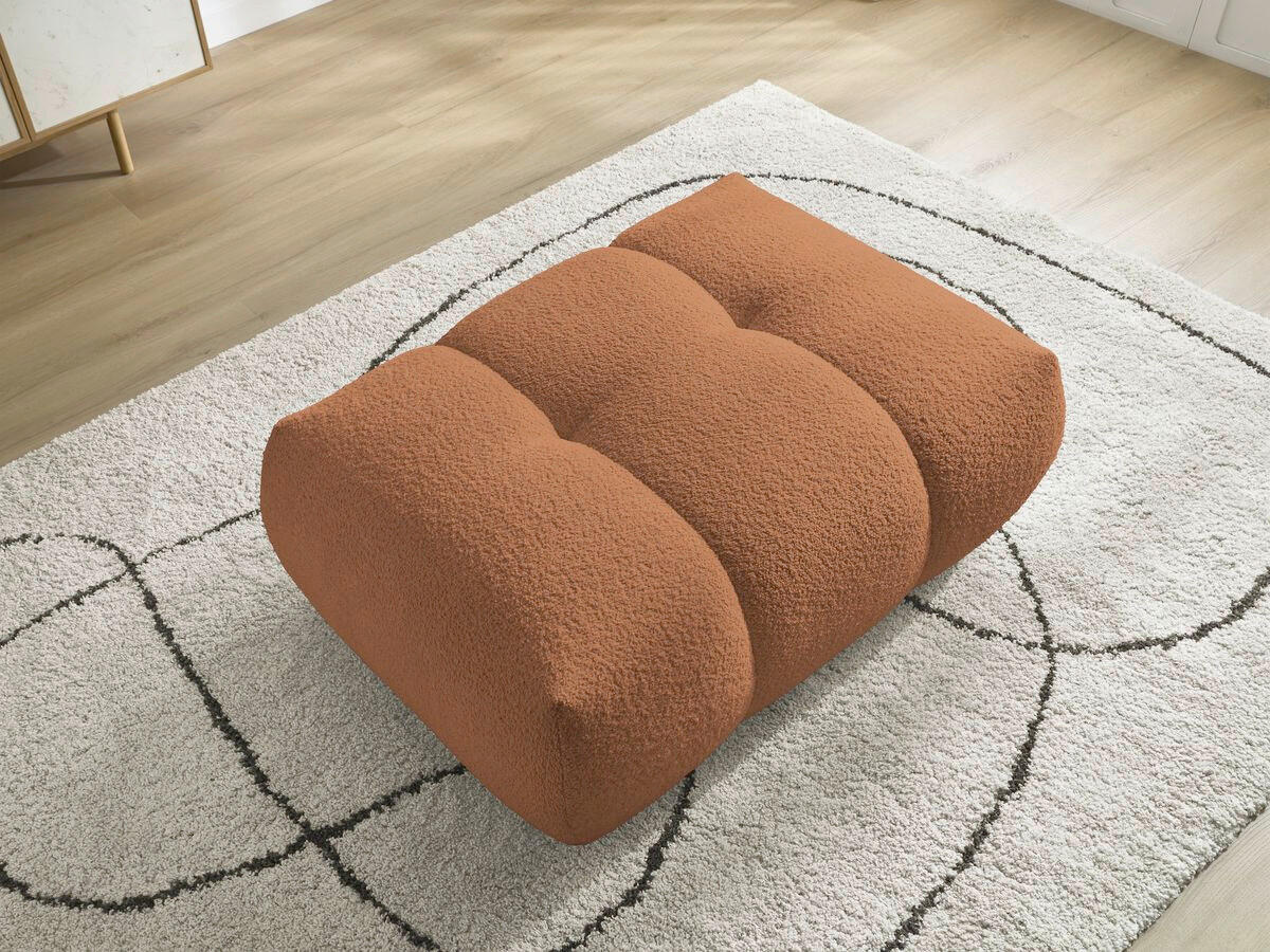 HOCKER FUJI  Bouclé Orange  - Schwarz/Orange, MODERN, Kunststoff/Textil (112/44/80cm)
