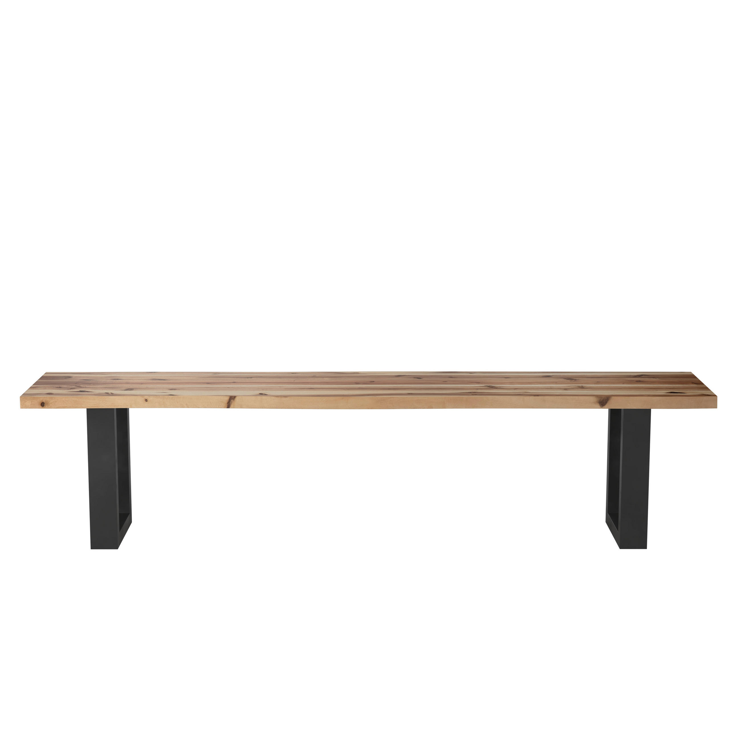 GARTENBANK 180/40/45 cm  in Schwarz, Akaziefarben  - Schwarz/Akaziefarben, Basics, Holz/Metall (180/40/45cm) - Ambia Garden