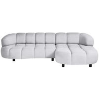 ECKSOFA in Cord, Velours Silberfarben  - Silberfarben/Schwarz, Design, Holz/Textil (284/183cm) - Welnova
