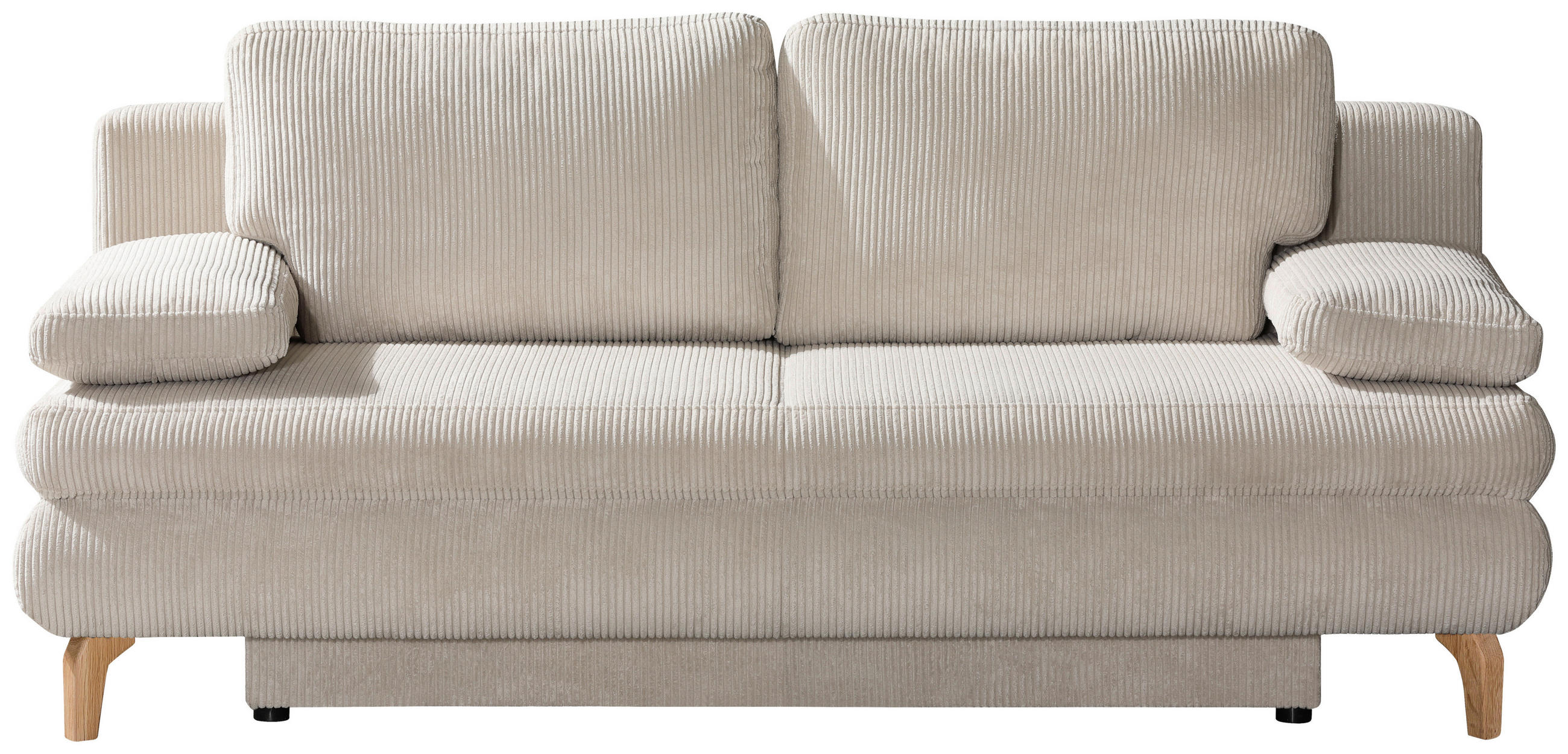 SCHLAFSOFA Cord Beige  - Eichefarben/Beige, Design, Holz/Textil (200/91/92cm) - Novel