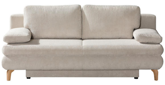 SCHLAFSOFA Cord Beige - Eichefarben/Beige, Design, Holz/Textil (200/91/92cm) - Novel