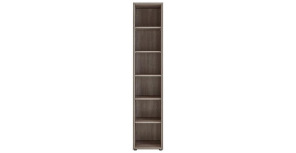 AKTENREGAL 43,9/215,2/40 cm - Trüffeleichefarben/Schwarz, KONVENTIONELL, Holzwerkstoff/Kunststoff (43,9/215,2/40cm) - Voleo