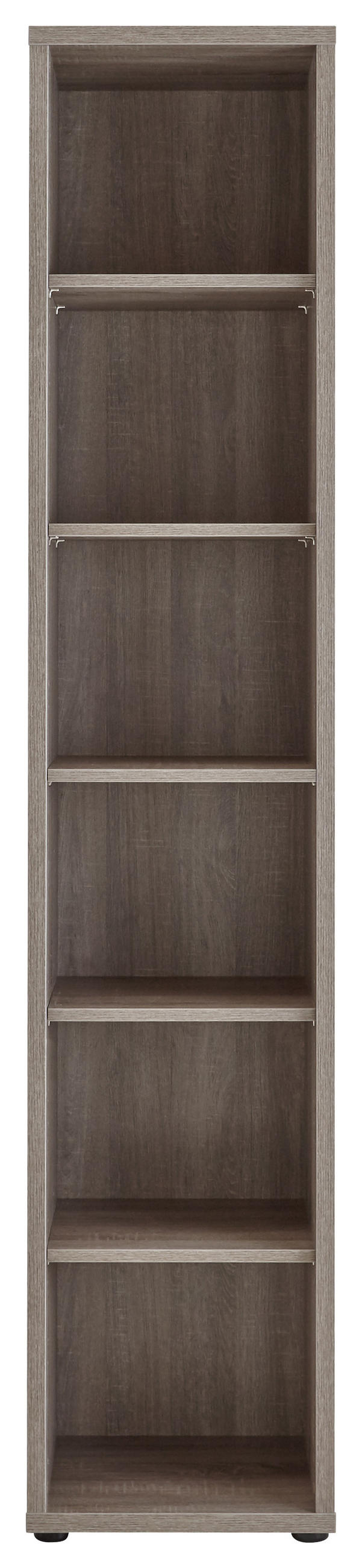 REGÁL NA ŠANÓNY, farba hľuzovkového duba, 43,9/215,2/40 cm - čierna/farba hľuzovkového duba, Design, kompozitné drevo/plast (43,9/215,2/40cm) - Voleo