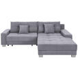 ECKSOFA in Flachgewebe Grau  - Silberfarben/Grau, KONVENTIONELL, Holz/Textil (273/192cm) - Carryhome