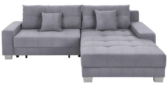 ECKSOFA in Flachgewebe Grau  - Silberfarben/Grau, KONVENTIONELL, Holz/Textil (273/192cm) - Carryhome