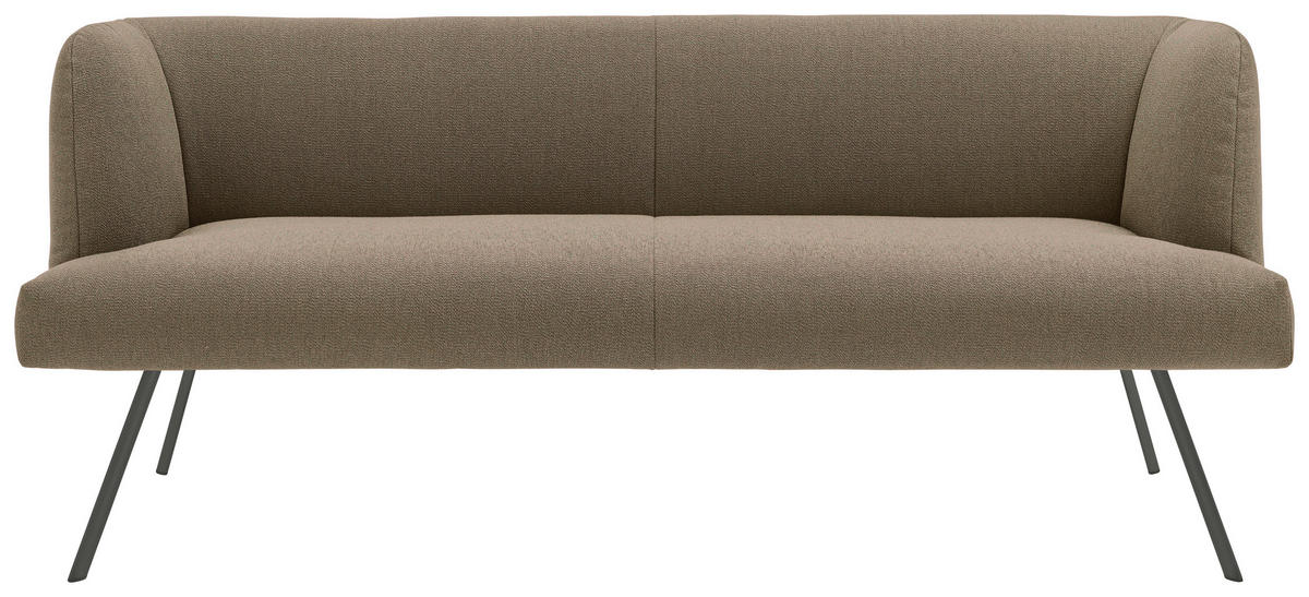 SITZBANK in Metall, Textil Anthrazit, Fango  - Fango/Anthrazit, Design, Textil/Metall (230/87/64cm) - Venjakob