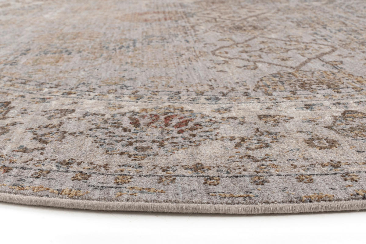 VINTAGE-TEPPICH 200 cm Paulien Grau, Beige rund  - Beige/Grau, Design, Textil (200cm) - Dieter Knoll