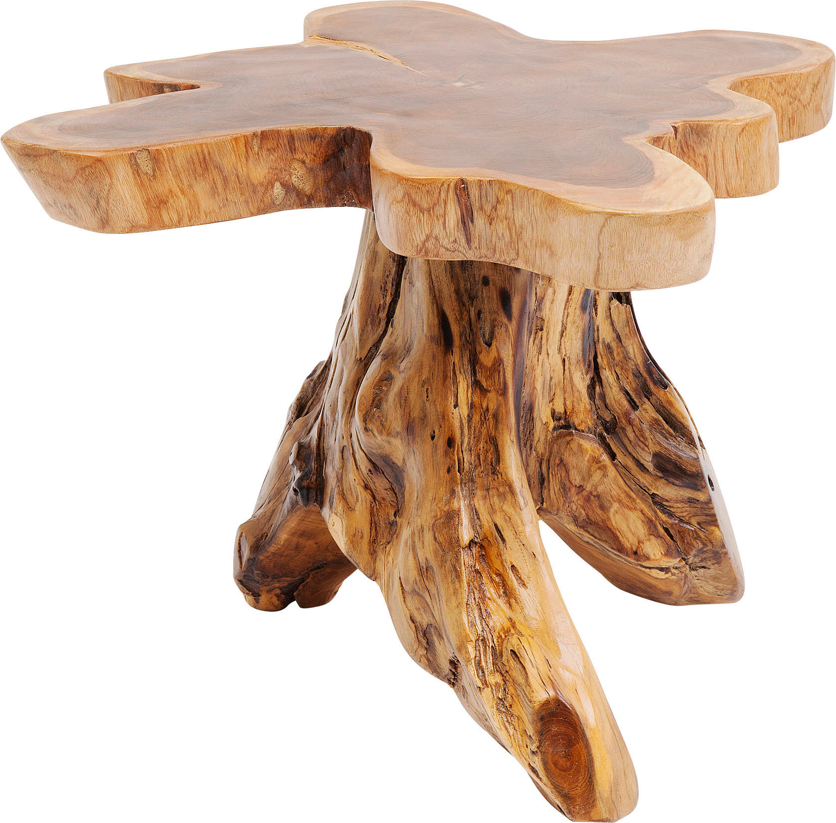 BEISTELLTISCH 50/50/40 cm Teakholz massiv Braun, Naturfarben organisch  - Braun/Naturfarben, Trend, Holz (50/50/40cm) - Kare-Design