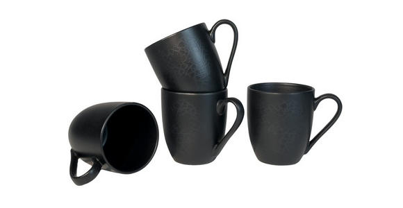 KAFFEEBECHERSET Mika black 4-teilig  - Schwarz, Trend, Keramik - Novel