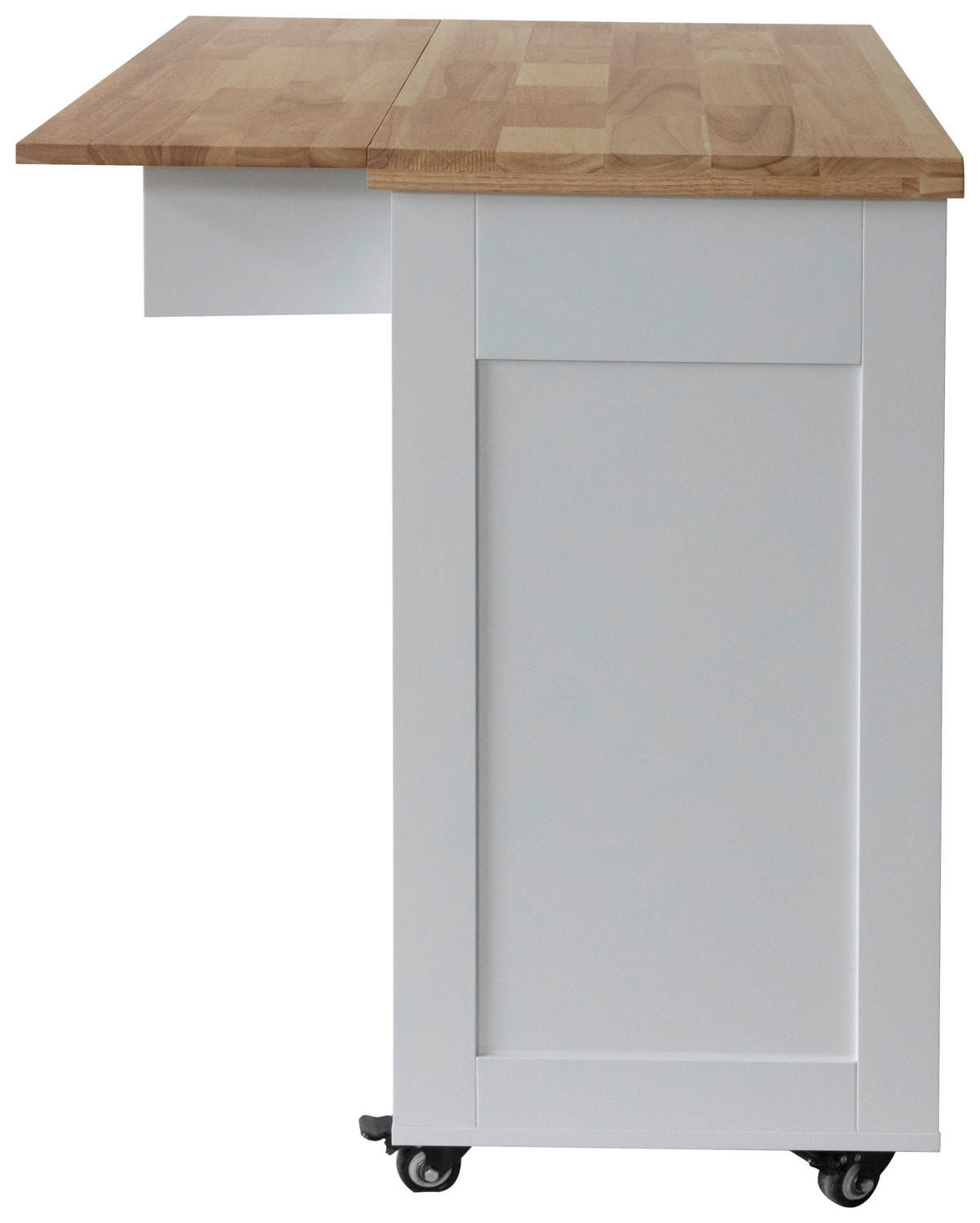 SERVIERWAGEN Kautschukholz vollmassiv Weiß  - Schwarz/Weiß, Basics, Holz/Holzwerkstoff (89/90/68cm) - MID.YOU