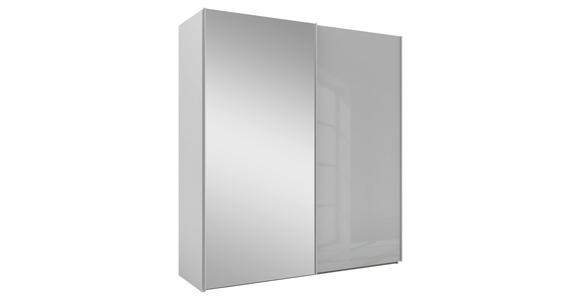 SCHWEBETÜRENSCHRANK 200/223/69 cm 2-türig Grau - Alufarben/Grau, KONVENTIONELL, Glas/Holzwerkstoff (200/223/69cm) - Novel