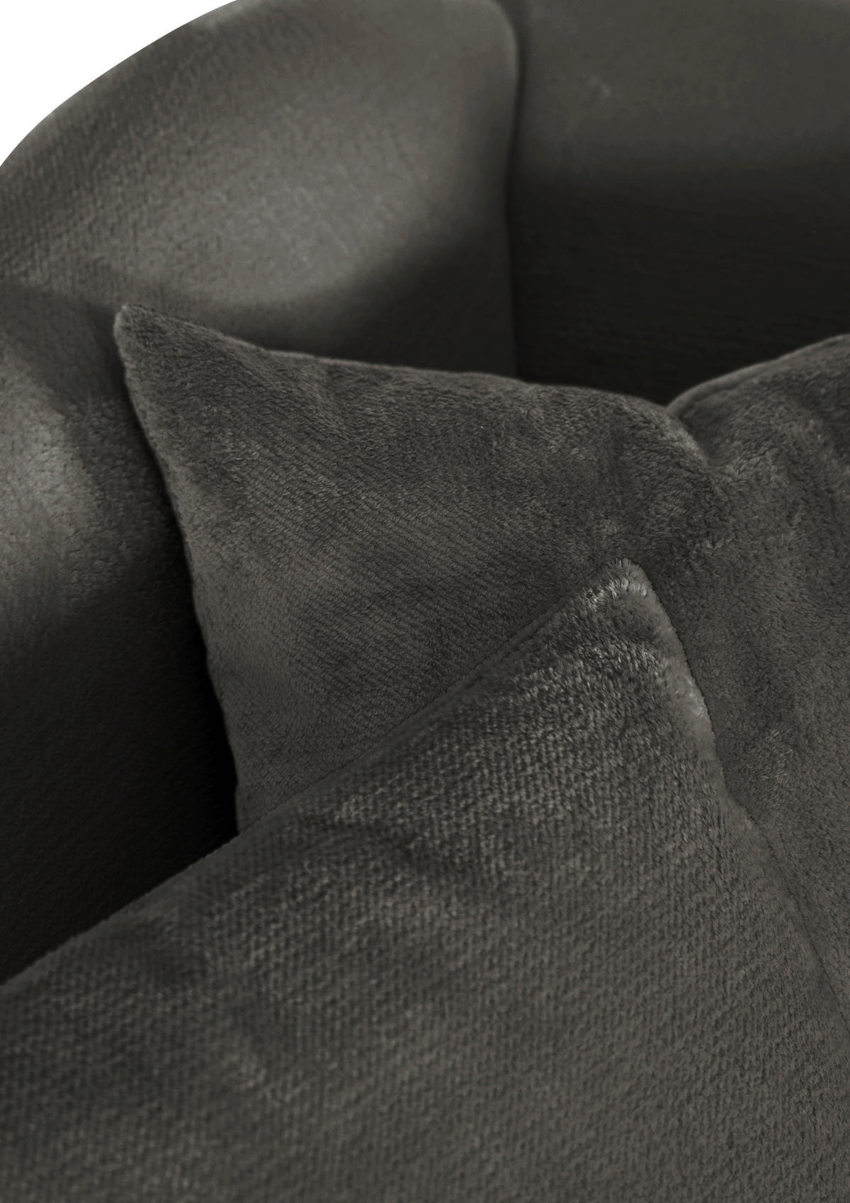 FAUTEUIL in Chenille Anthrazit  - Anthrazit/Schwarz, Design, Textil/Metall (138/83/85cm)