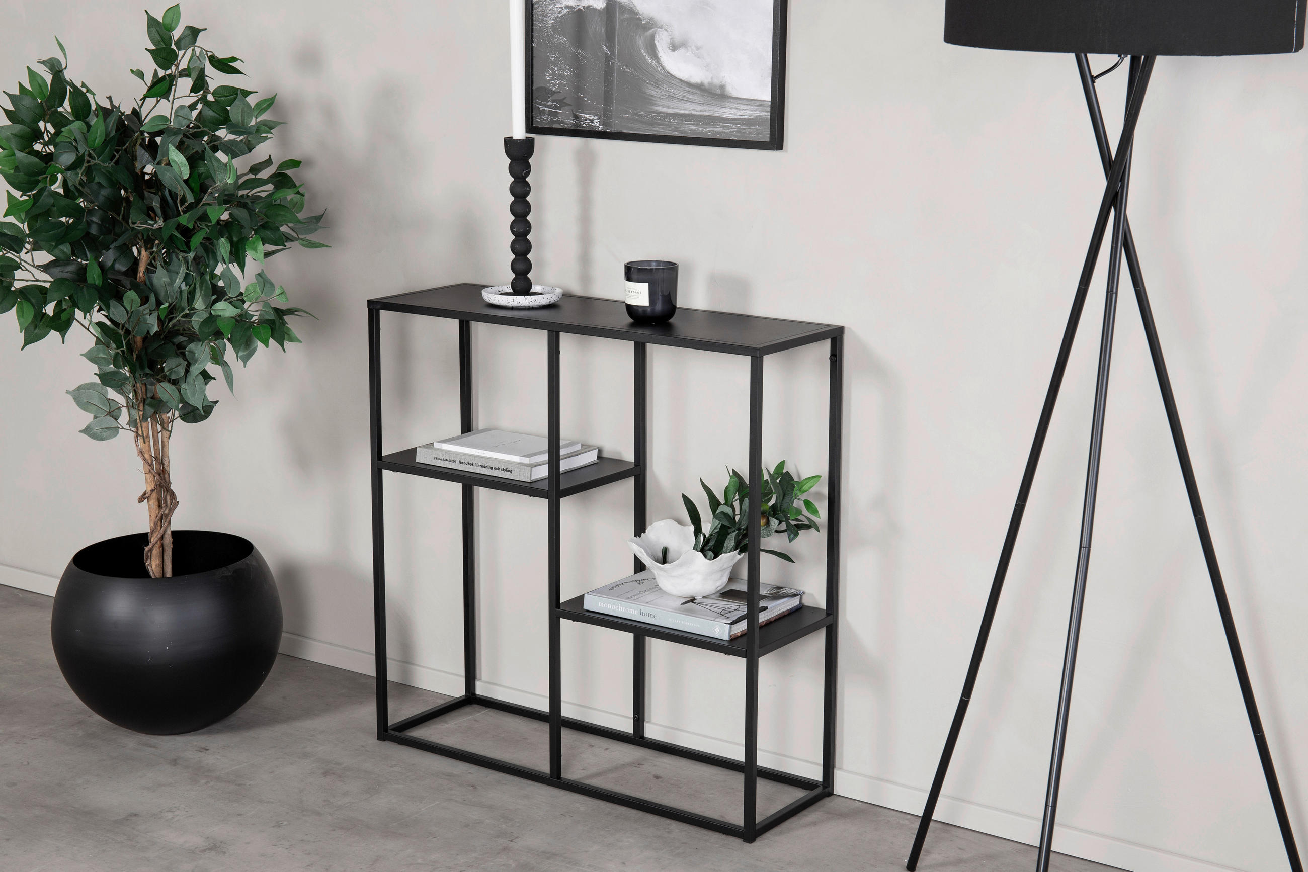 BÜCHERWAND Schwarz  - Schwarz, Design, Metall (80/81/26cm) - Livetastic