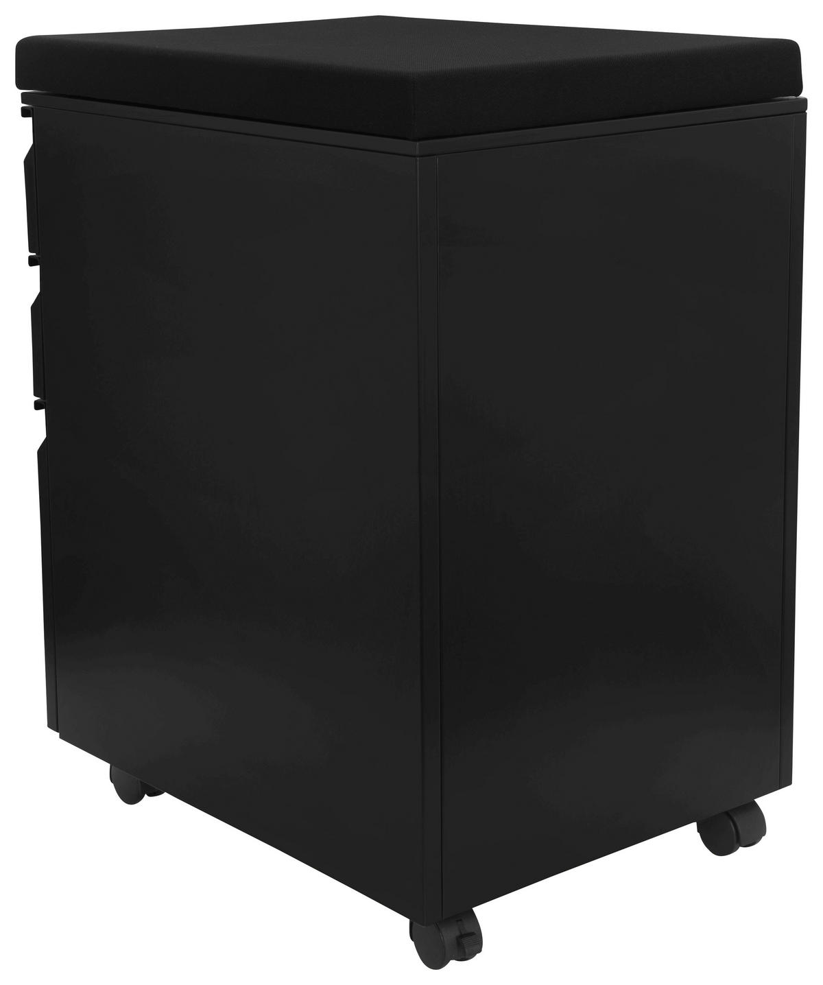ROLLCONTAINER Schwarz  - Schwarz, MODERN, Kunststoff/Metall (39/60/50cm) - MID.YOU