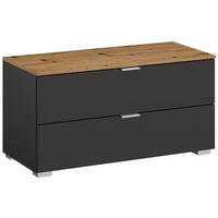 KOMMODE 80/42/42 cm  in Graphitfarben, Eichefarben, Eiche Artisan  - Eichefarben/Alufarben, Trend, Holzwerkstoff/Kunststoff (80/42/42cm) - Stylife