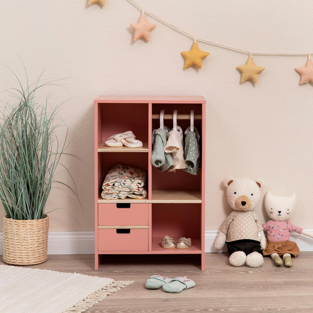 PUPPENKLEIDERSCHRANK ROBINIA  - Altrosa, Basics, Holz (32/20/50cm) - MUSTERKIND