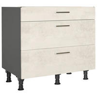 SCHUBKASTENUNTERSCHRANK 90/87/56 cm  in Weiß  - Schieferfarben/Edelstahlfarben, MODERN, Holzwerkstoff/Metall (90/87/56cm) - Nobilia